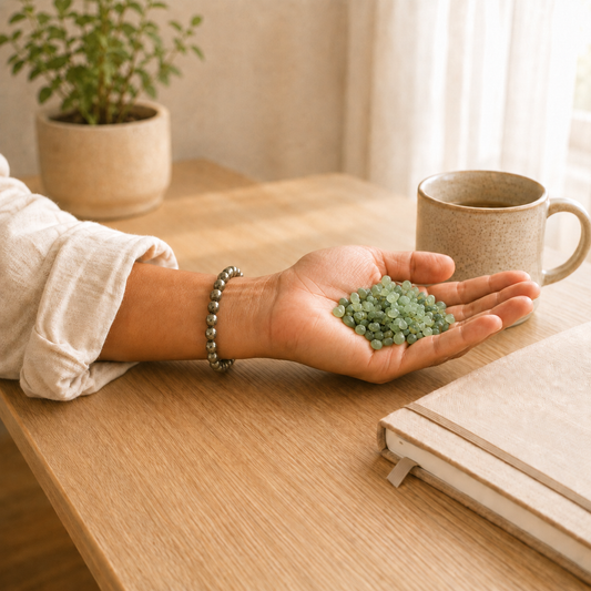 Green Aventurine Chips lifestyle view showing style, scale and fit