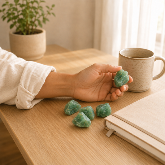 Green Aventurine Stone lifestyle view showing style, scale and fit
