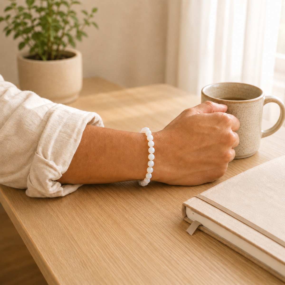 Opal Bracelet worn on wrist showing bracelet style and fit