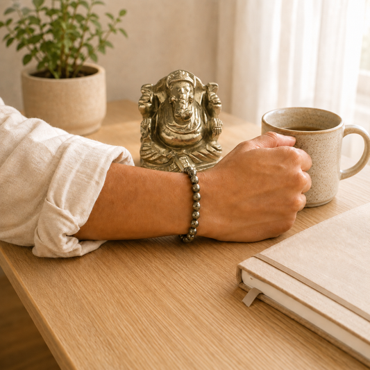 Pyrite Ganesha lifestyle view showing style, scale and fit