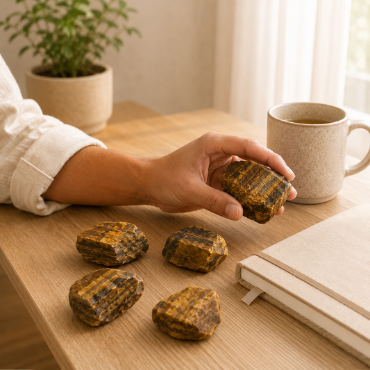 Tiger Eye Stone lifestyle view showing style, scale and fit