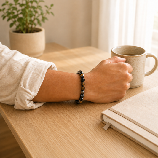 Triple Protection Bracelet lifestyle view showing style, scale and fit