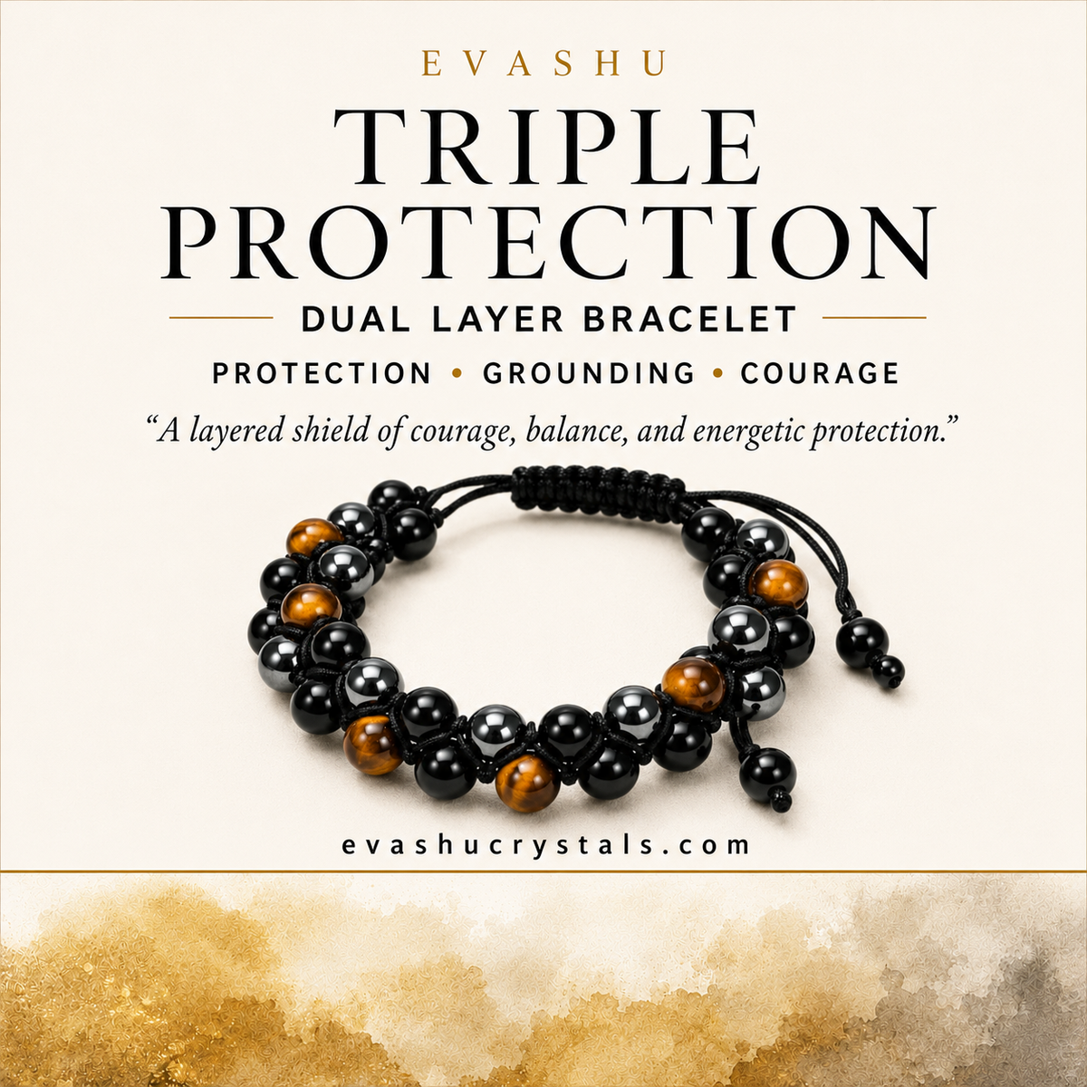 Black Obsidian and Tiger Eye Bracelet product information