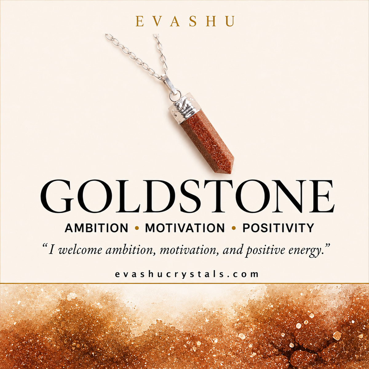 Goldstone Pencil Pendant benefits benefits guide
