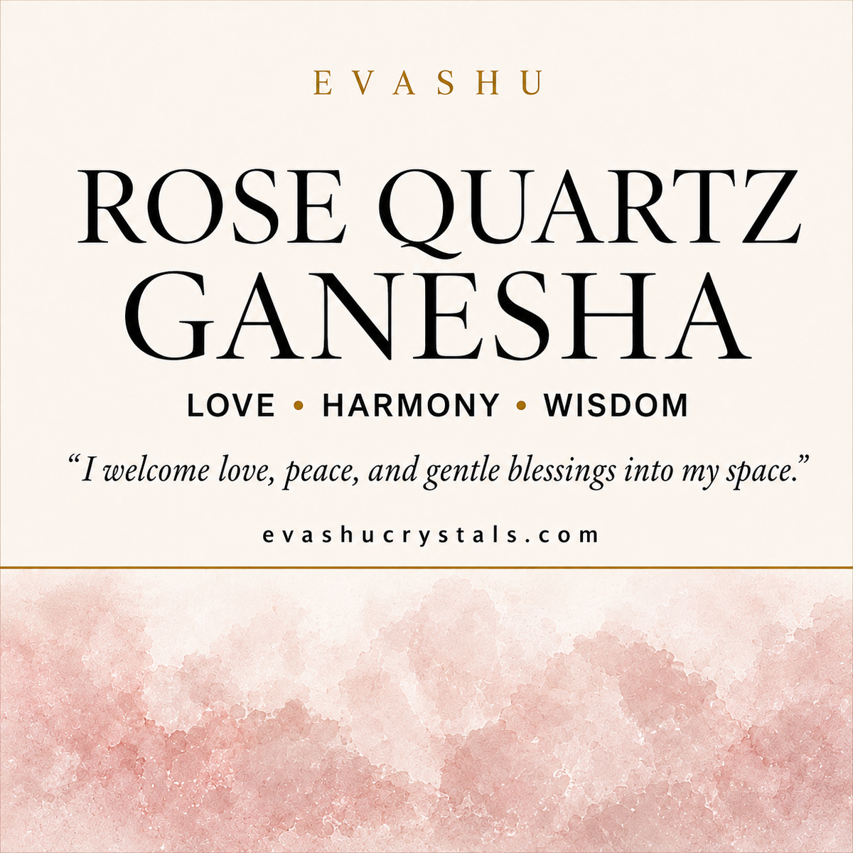 Rose Quartz Ganesha idol product information