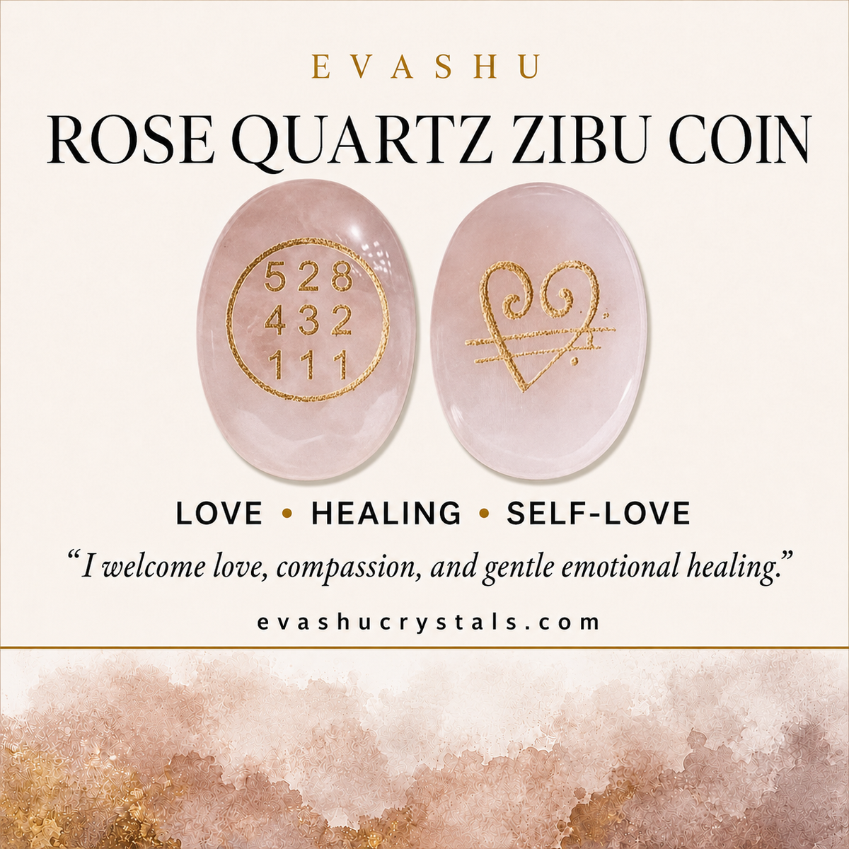 Rose Quartz Zibu Coin benefits benefits guide