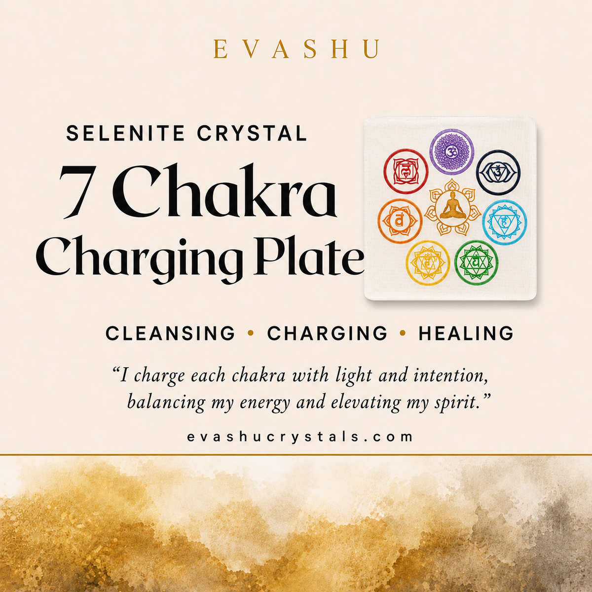 Selenite 7 Chakra Square Plate benefits benefits guide
