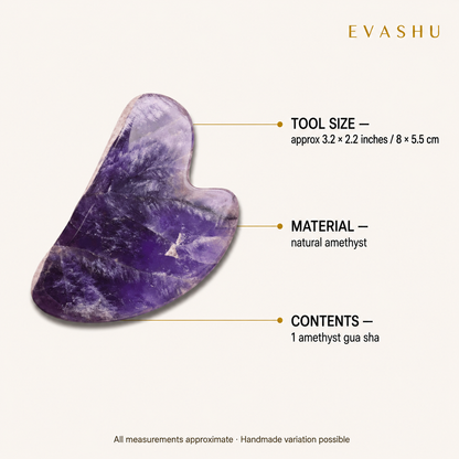 Amethyst Gua Sha size, dimensions and product specification guide