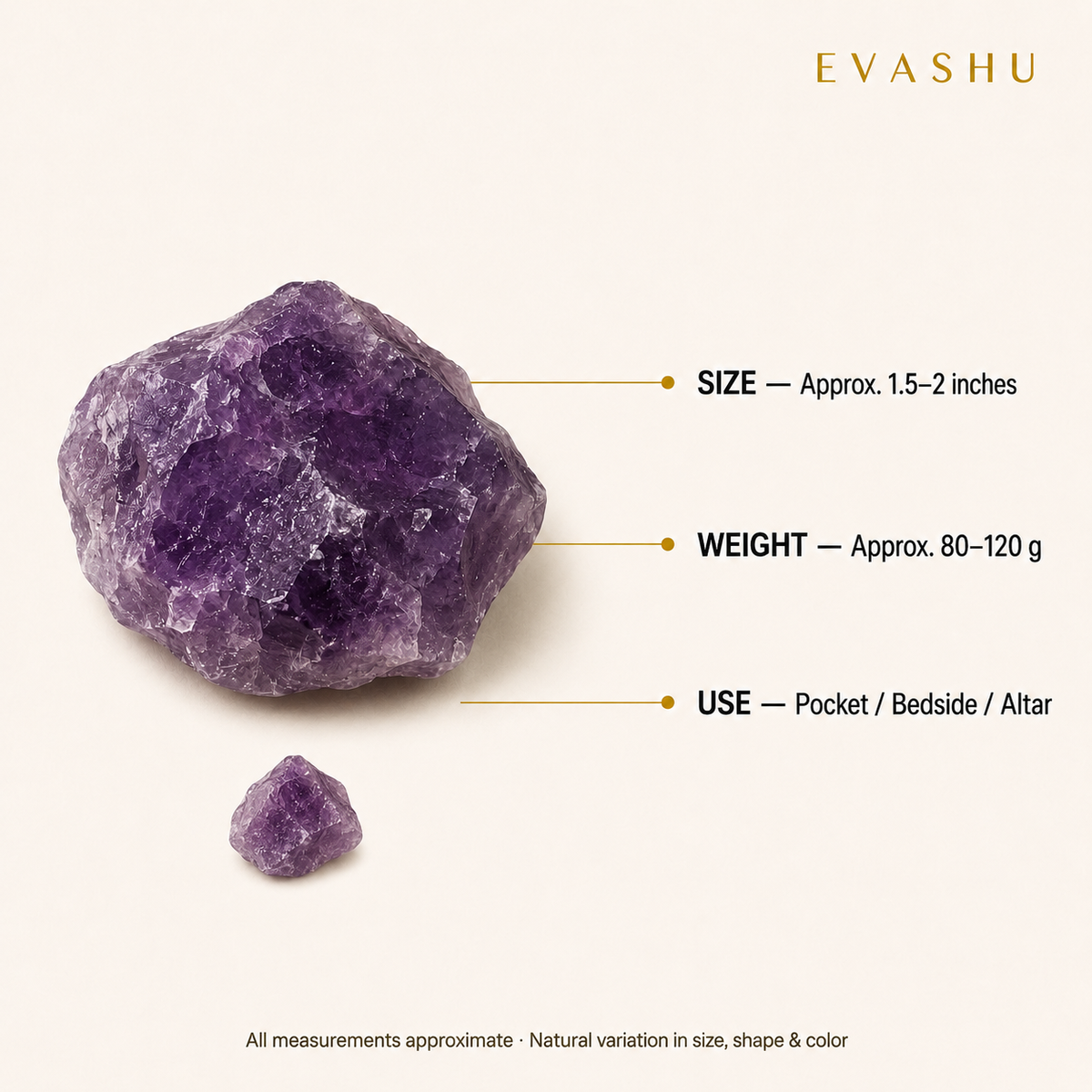 Amethyst Stone size, dimensions and product specification guide
