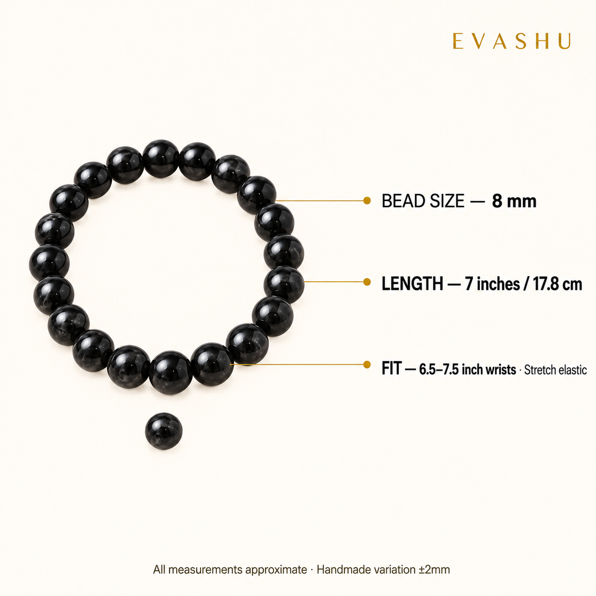 Natural Black Obsidian Bracelet Set for Grounding