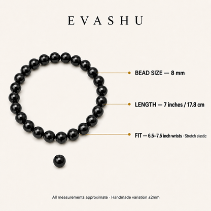 Black Onyx 8 mm Bracelet size and product details