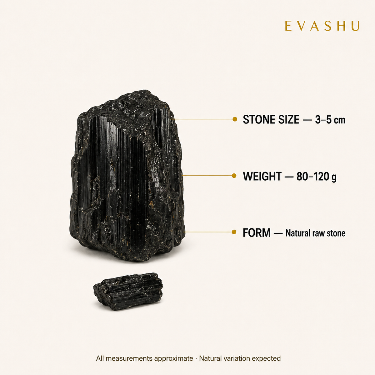 Black Tourmaline Raw Stone weight and product details