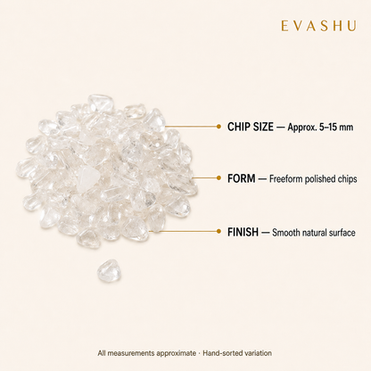 Clear Quartz Chips size, dimensions and product specification guide