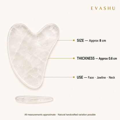 Clear Quartz Gua Sha size, dimensions and product specification guide