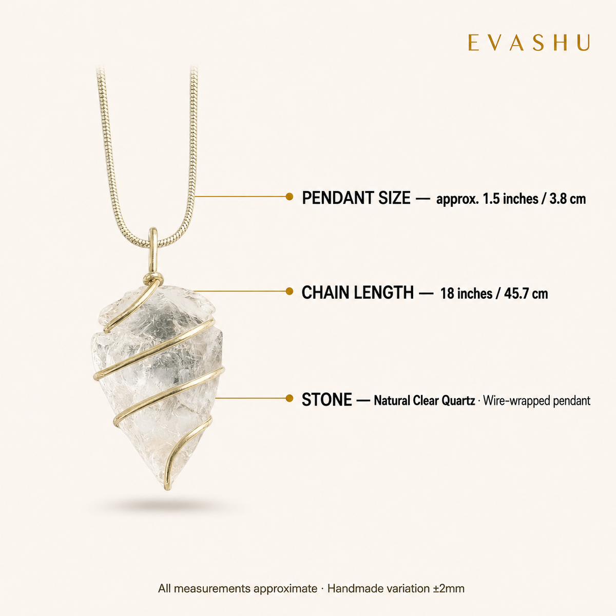 Clear Quartz Tumble Pendant product details