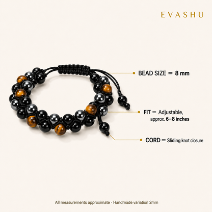 Black Obsidian and Tiger Eye Bracelet product details