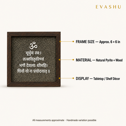 Gayatri Mantra Frame size, dimensions and product specification guide