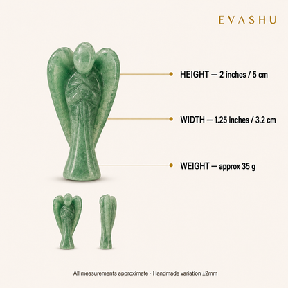Green Aventurine Angel size, dimensions and product specification guide