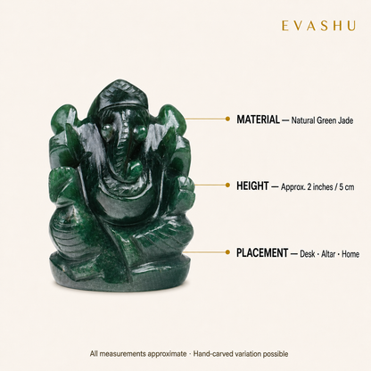 Green Jade Ganesha size, dimensions and product specification guide