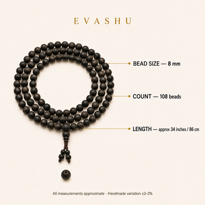 Karungali Mala size, dimensions and product specification guide