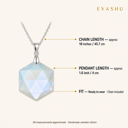 Opal Hexagon Pendant size, dimensions and product specification guide