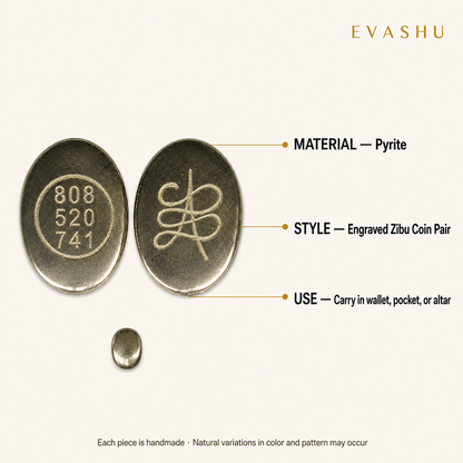 Pyrite Zibu symbolic coin product specification guide