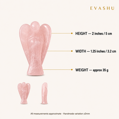 Rose Quartz Angel size, dimensions and product specification guide