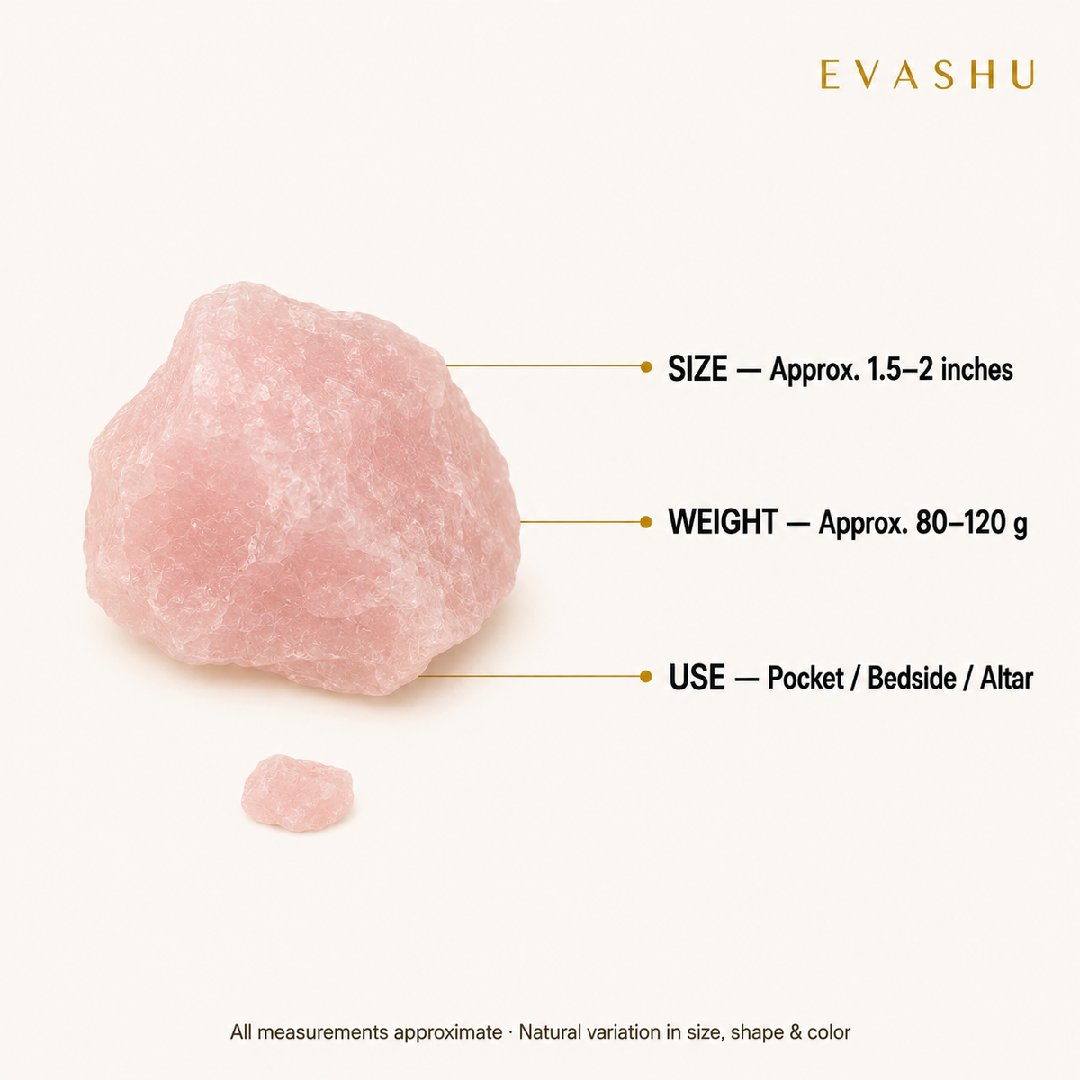 Rose Quartz Stone size, dimensions and product specification guide