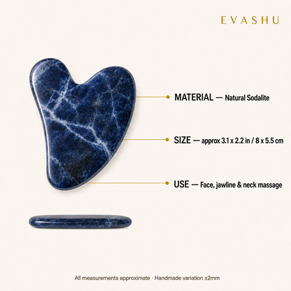 Sodalite Gua Sha size, dimensions and product specification guide