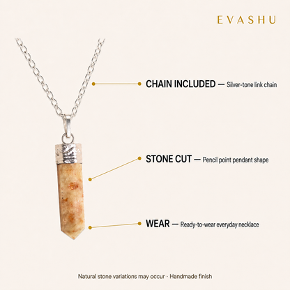 Sunstone Pencil Pendant size, dimensions and product specification guide