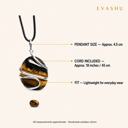 Tiger Eye Pendant size, dimensions and product specification guide