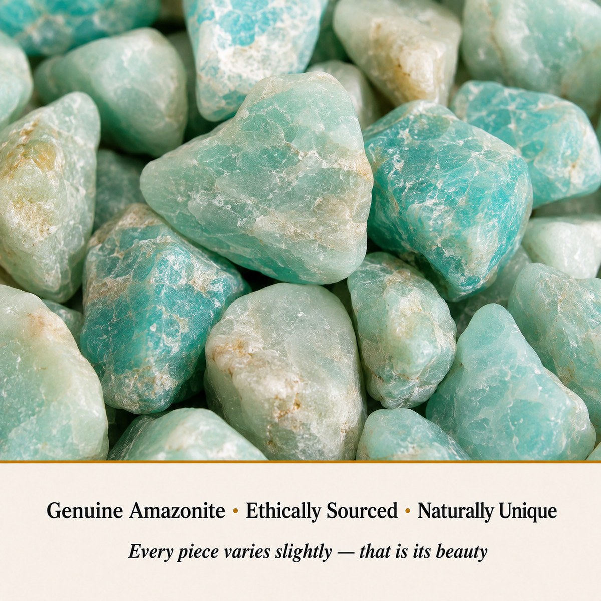 Close-up of Amazonite Chips showing natural crystal texture and detail