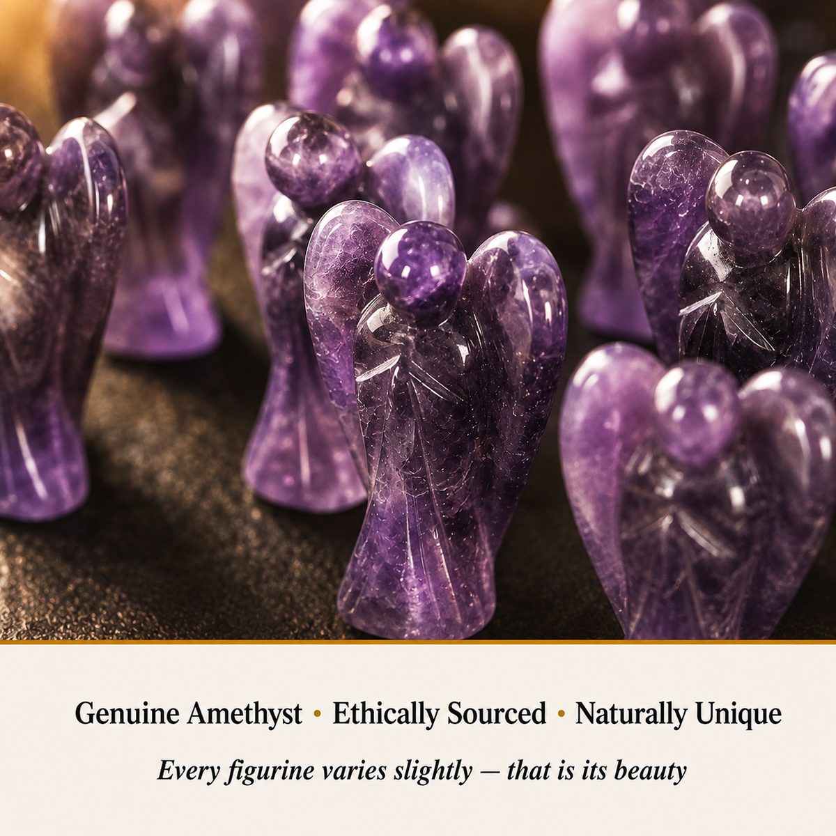 Close-up of Amethyst Angel showing natural crystal texture and detail