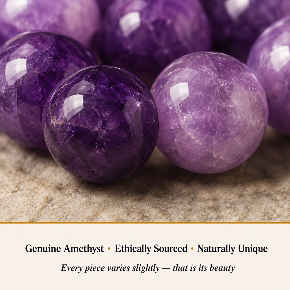 Amethyst 8 mm Bracelet material detail