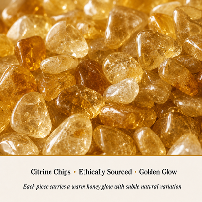 Close-up of Citrine Chips showing natural crystal texture and detail