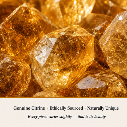 Close-up of Citrine Ring showing natural crystal texture and detail