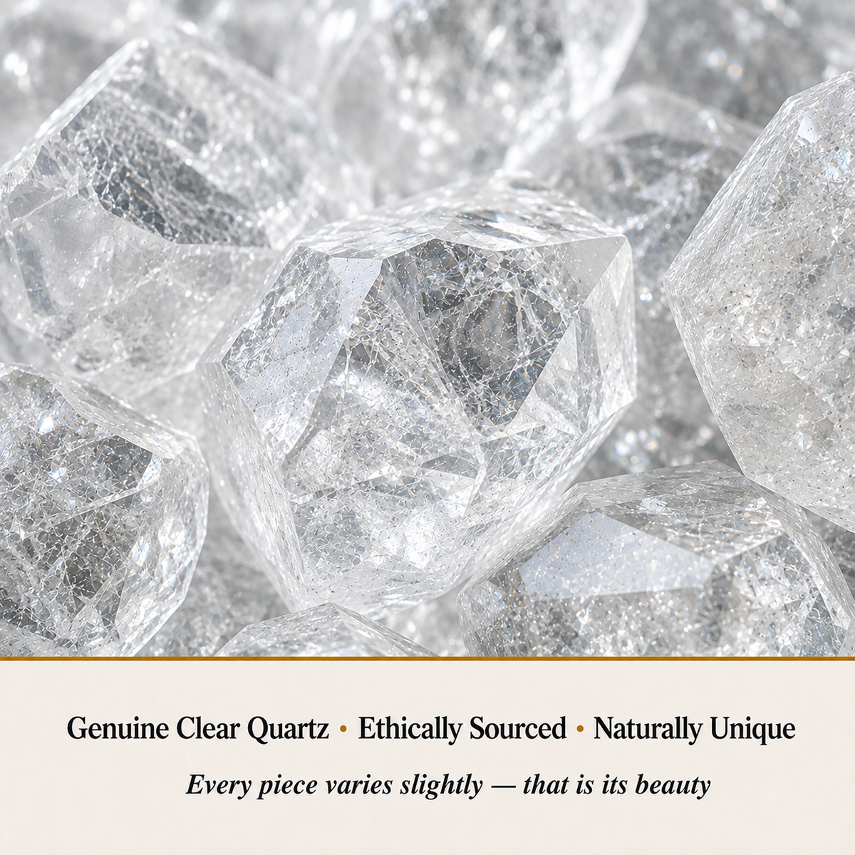 Close-up of Clear Quartz Ring showing natural crystal texture and detail