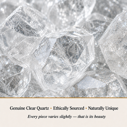 Close-up of Clear Quartz Ring showing natural crystal texture and detail