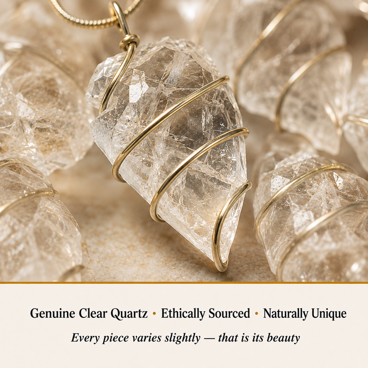 Clear Quartz Tumble Pendant material detail