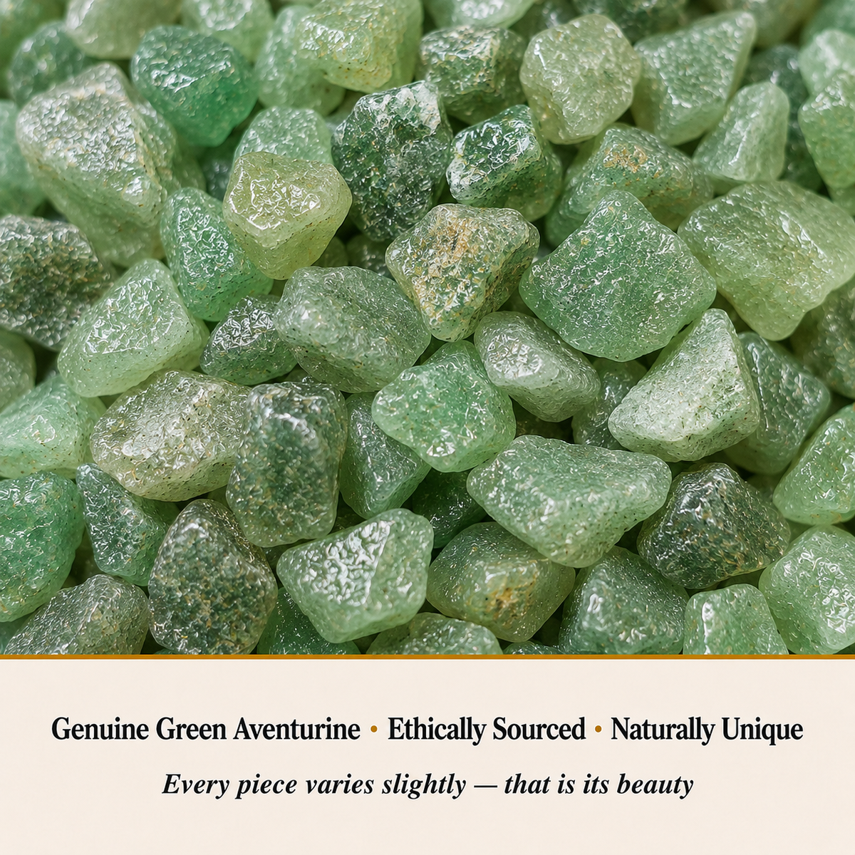 Close-up of Green Aventurine Chips showing natural crystal texture and detail
