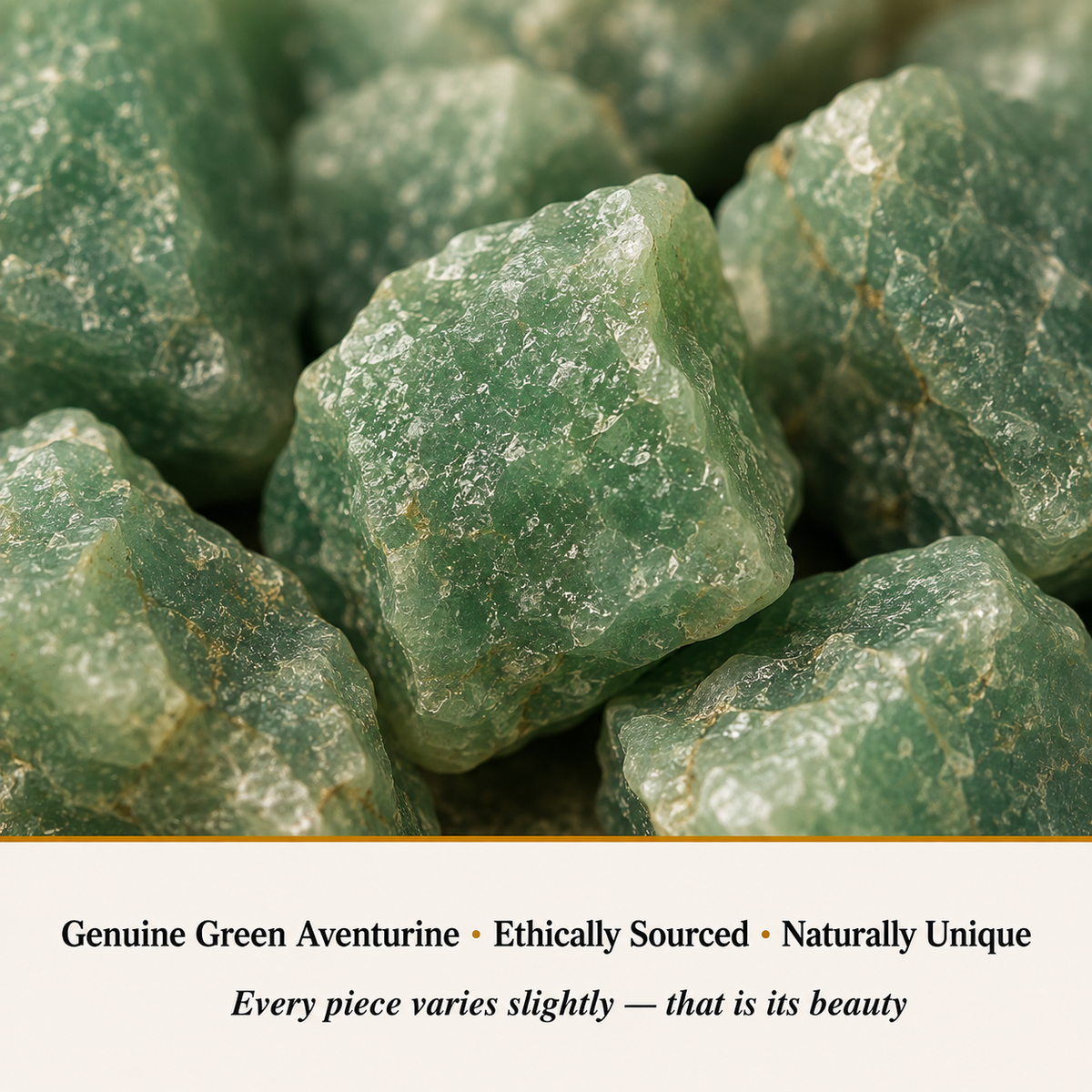 Close-up of Green Aventurine Stone showing natural crystal texture and detail