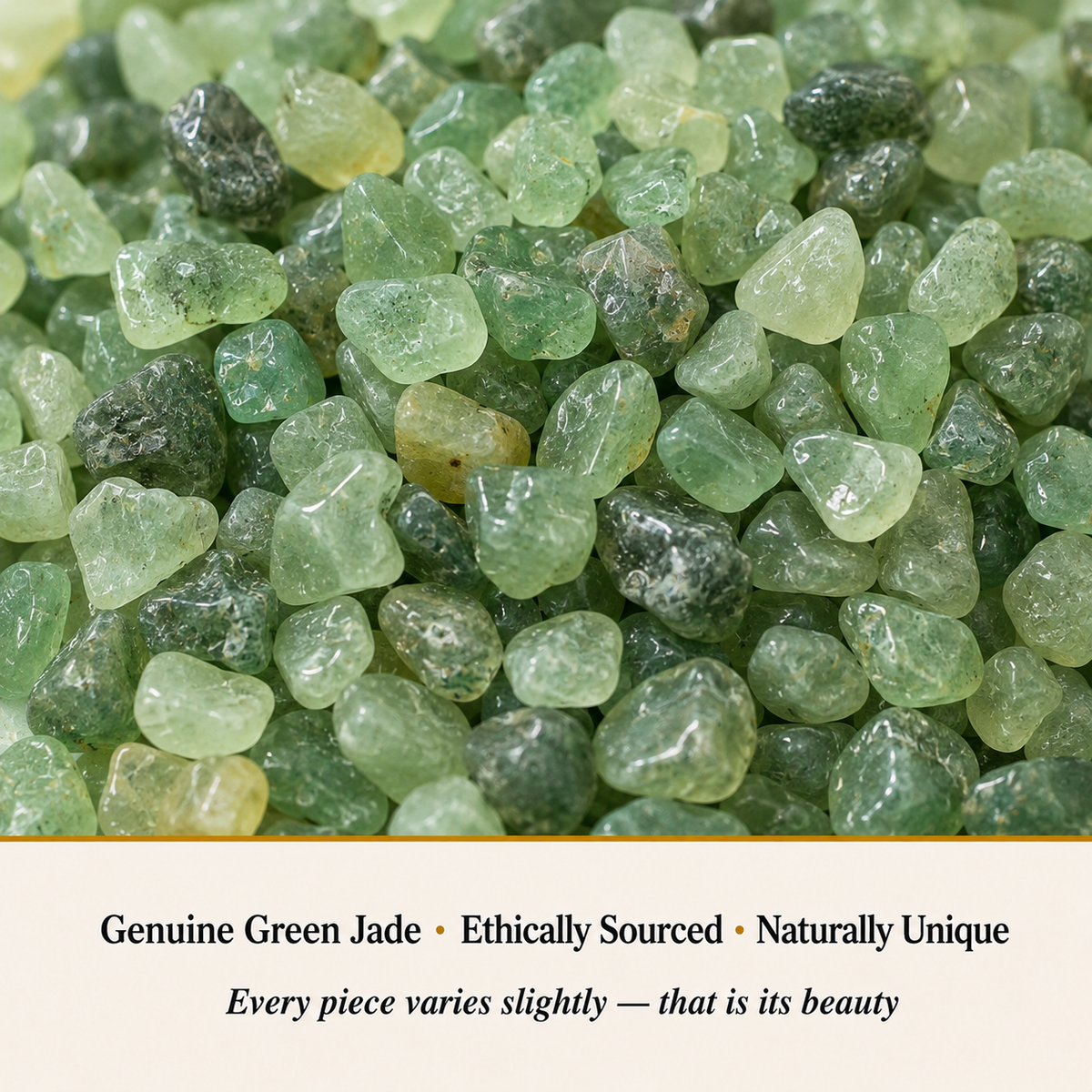 Close-up of Green Jade Chips showing natural crystal texture and detail