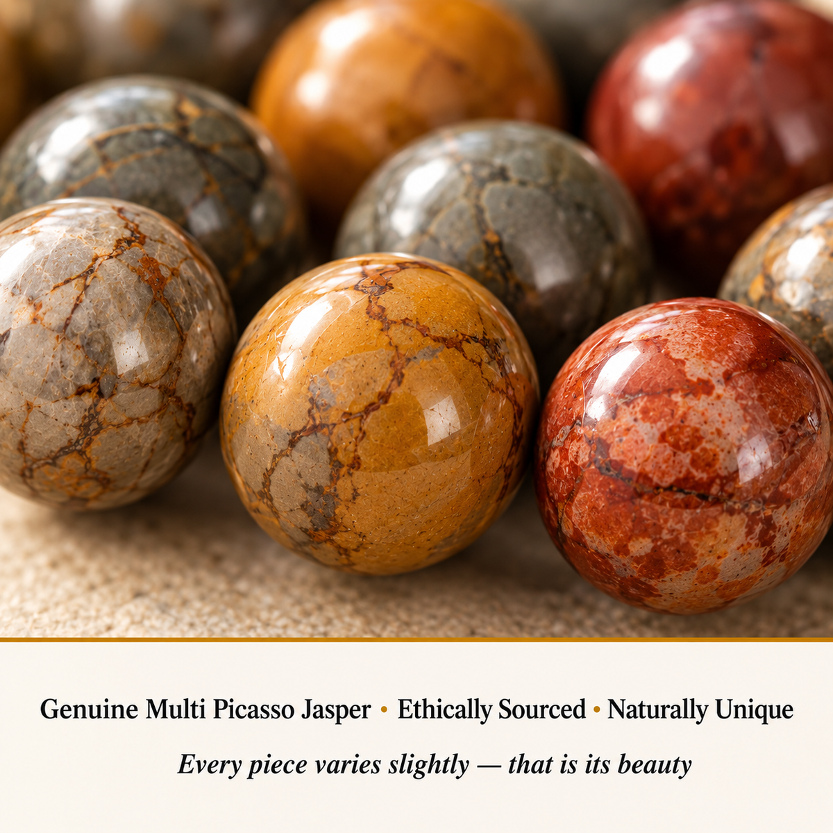 Close-up of picasso-jasper-8mm-bracelet showing natural crystal texture and detail