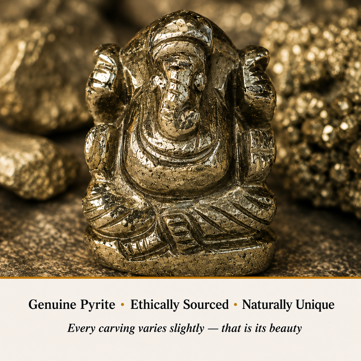 Pyrite Ganesha idol material detail