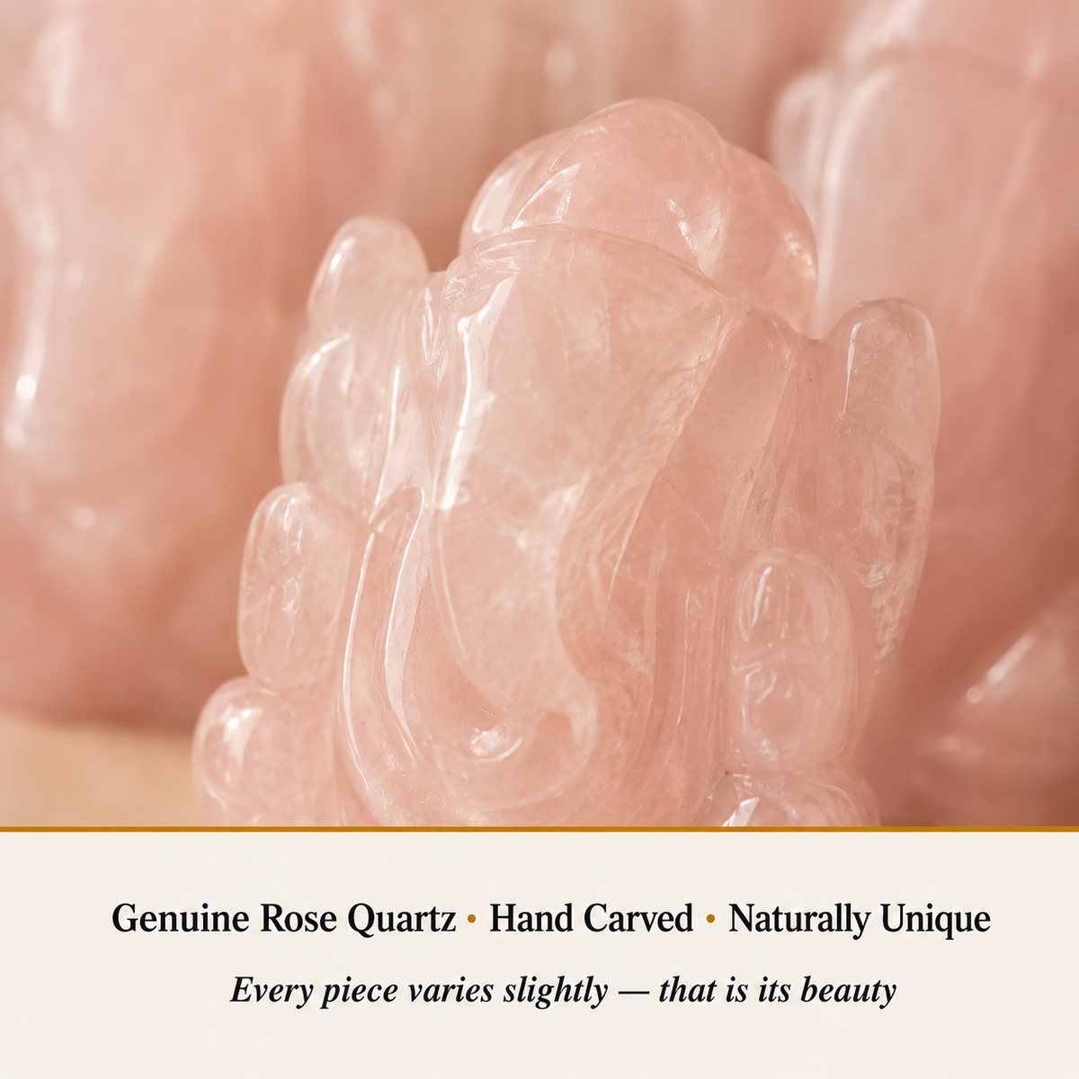 Rose Quartz Ganesha idol material detail