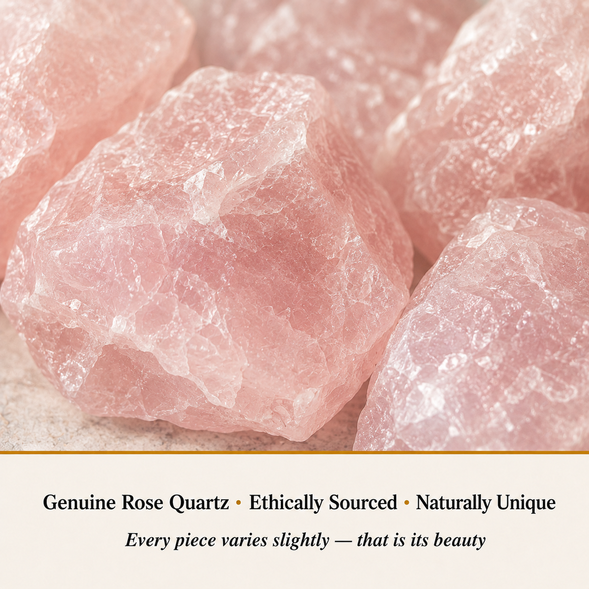 Close-up of Rose Quartz Stone showing natural crystal texture and detail