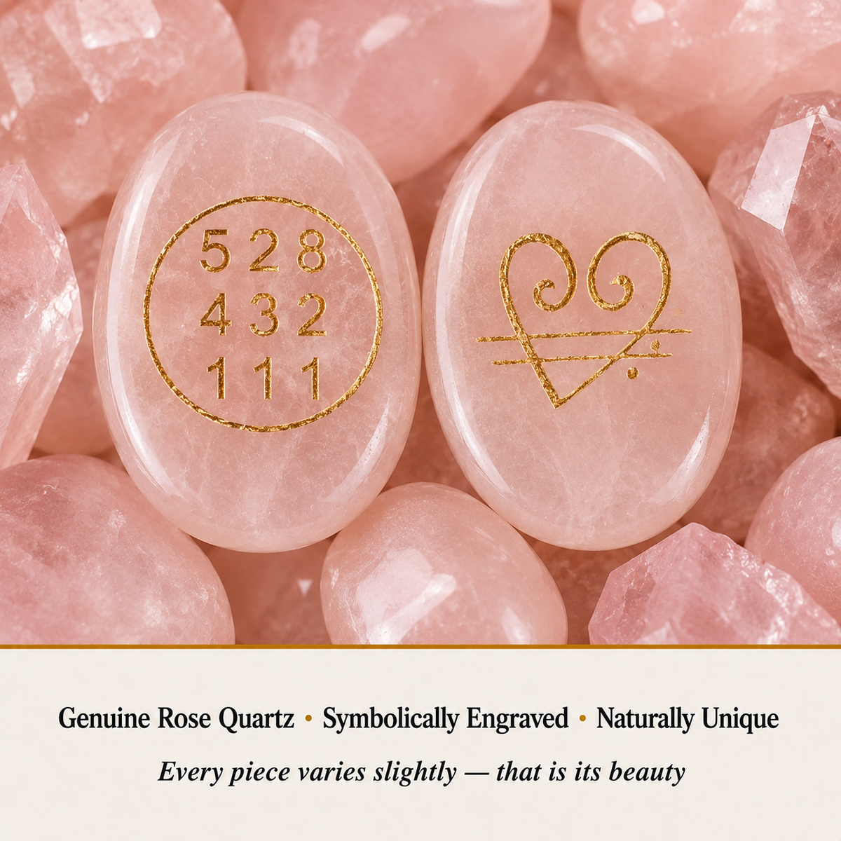 Close-up of Rose Quartz Zibu Coin showing natural crystal texture and detail