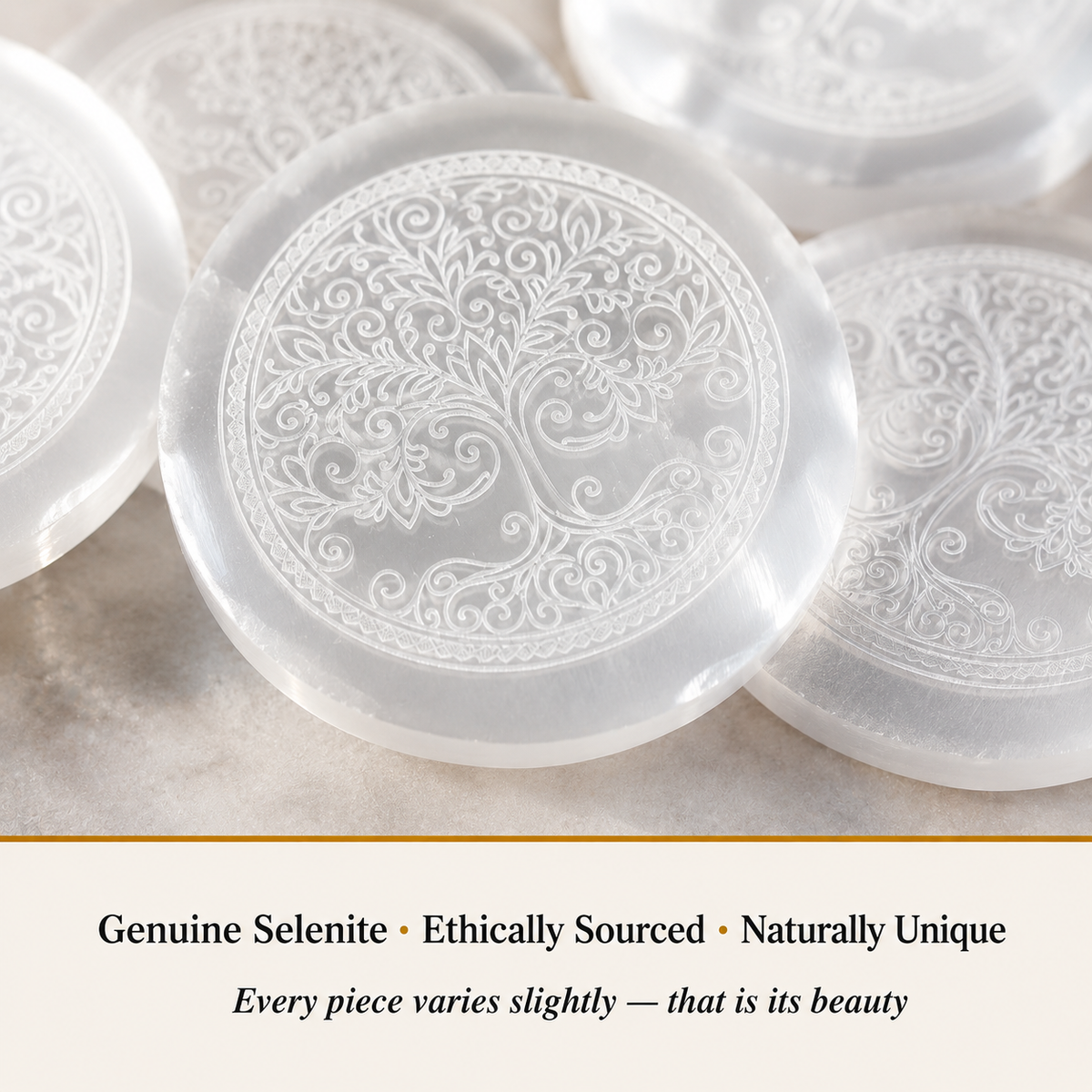 Selenite Flower of Life Charging Plate product detail