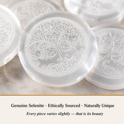 Selenite Flower of Life Charging Plate product detail
