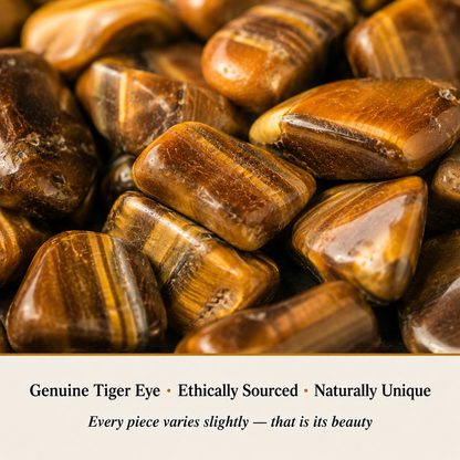 Close-up of Tiger Eye Chips showing natural crystal texture and detail